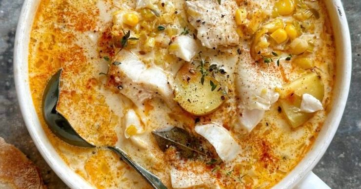 White Fish and Leek Chowder