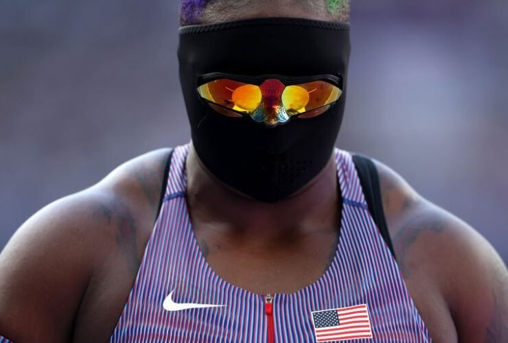 Here’s Why Raven Saunders Competes With a Mask and Transforms Into 'Hulk' Persona